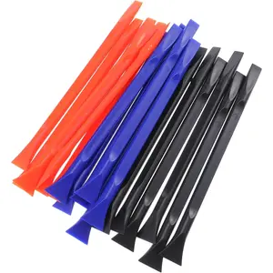 18 count Non-Scratch Plastic Scraper, Cleaning Tool Crevice Cleaning Tool Multi-Purpose Label Scraper Remover Tools for , Stickers Label, Oil Stains, Tight Spaces, Crevices (Black, Blue, Orange)