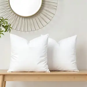 2PCS soft and fluffy white square pillow core | anti-allergic filling | washable inner core | suitable for sofa, bedroom, living room and office decoration