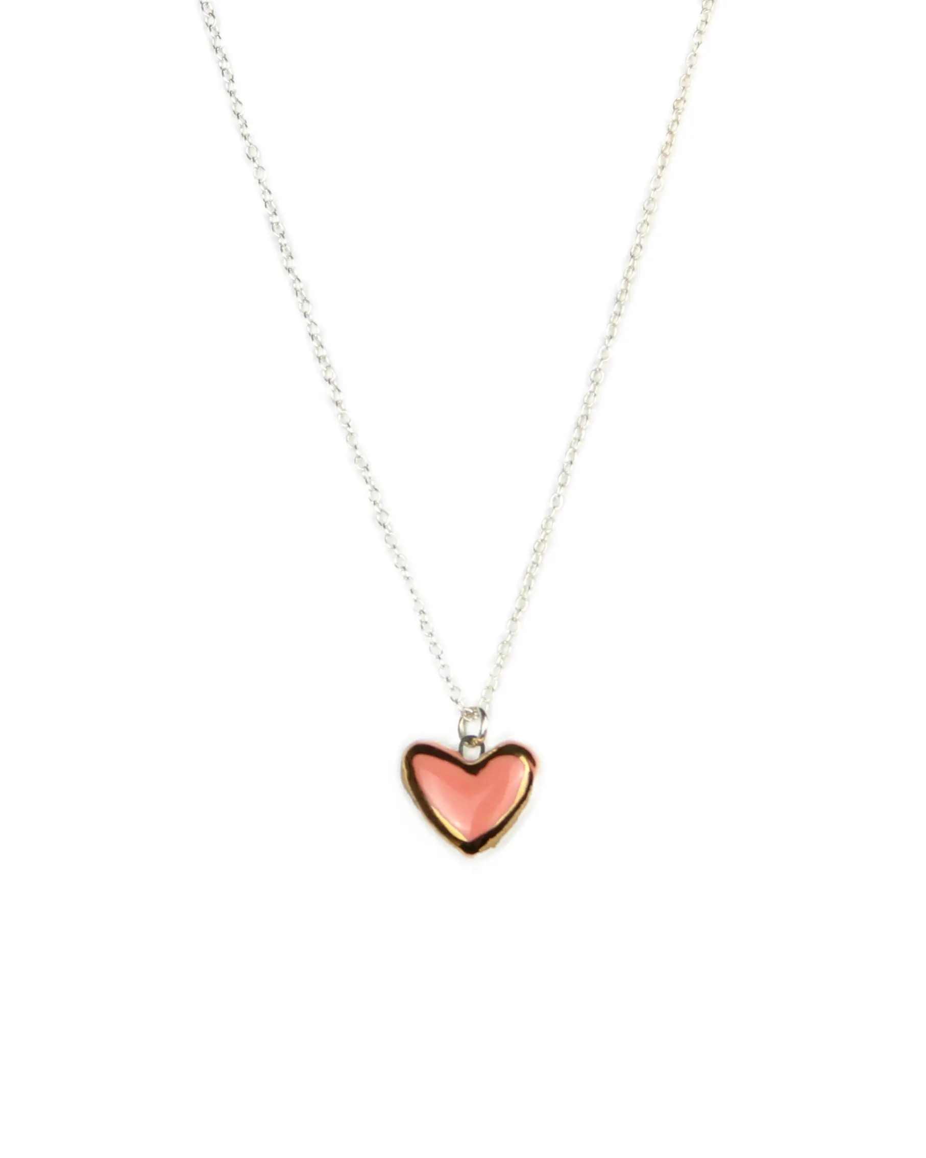 Ceramic Coral Heart Necklace