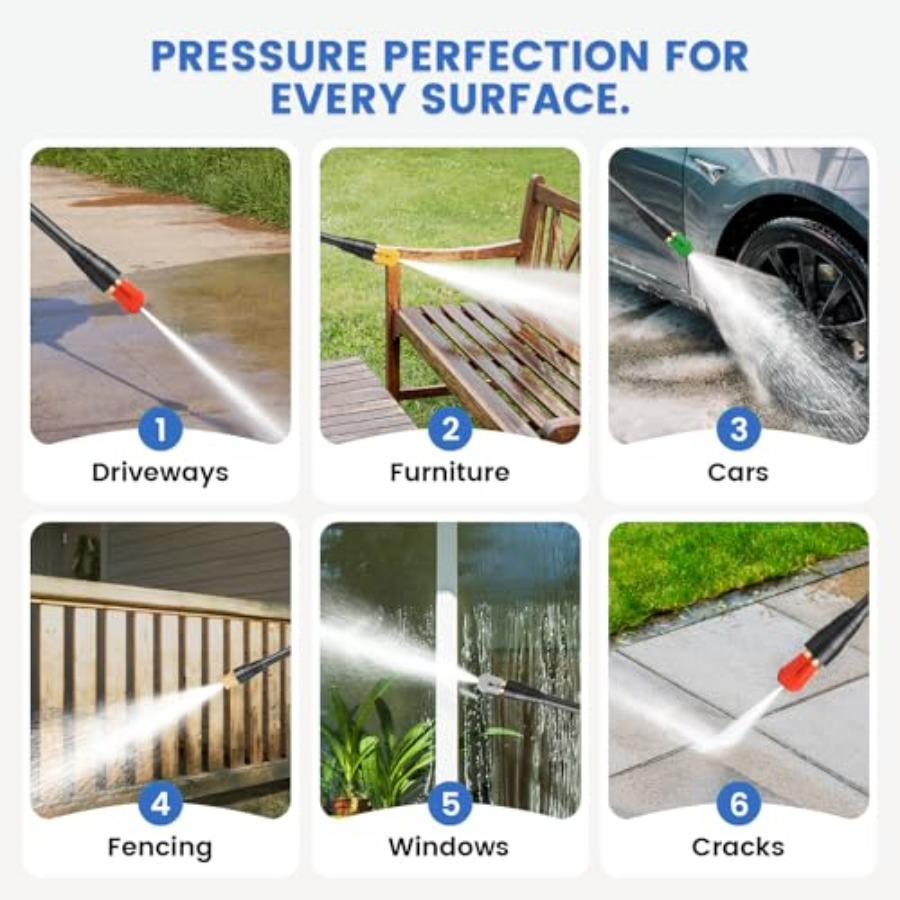 Professional Electric Pressure Washer 5000PSI Power Washer with Foam Cannon 4 Nozzles 33FT Hose and Soap Bottle Car Wash Machin