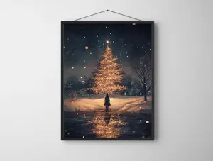The Night Before Christmas | Winter Room Decor, Moody Art, Snowy Aesthetic, Christmas Prints, Holiday Wall Art
