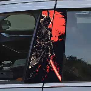 Sun Warrior Vinyl B Pillar Stickers, Scratch-Resistant Waterproof Easy Peel & Stick, Car Decorative Sticker, Rectangular Decals for Cars Trucks Suvs