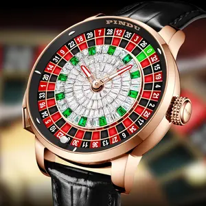 PINDU New NH35A Mechanical Watch for Men - Press Button Roulette Game, Stainless Steel Case, Sapphire Watch Glass, Diamond Crystal Dial, Interactive Men's Personalized Creative Watch. Luxurious Appeal Unique Design