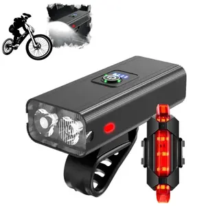 Bike Light, Ultra-Bright Bicycle Light Set, USB Rechargeable Bike Headlight (6 Modes) & Taillight Set, Portable Waterproof Safety Bike Front & Rearlight for Road, Mountain, Night Riding, Father's Day Gift