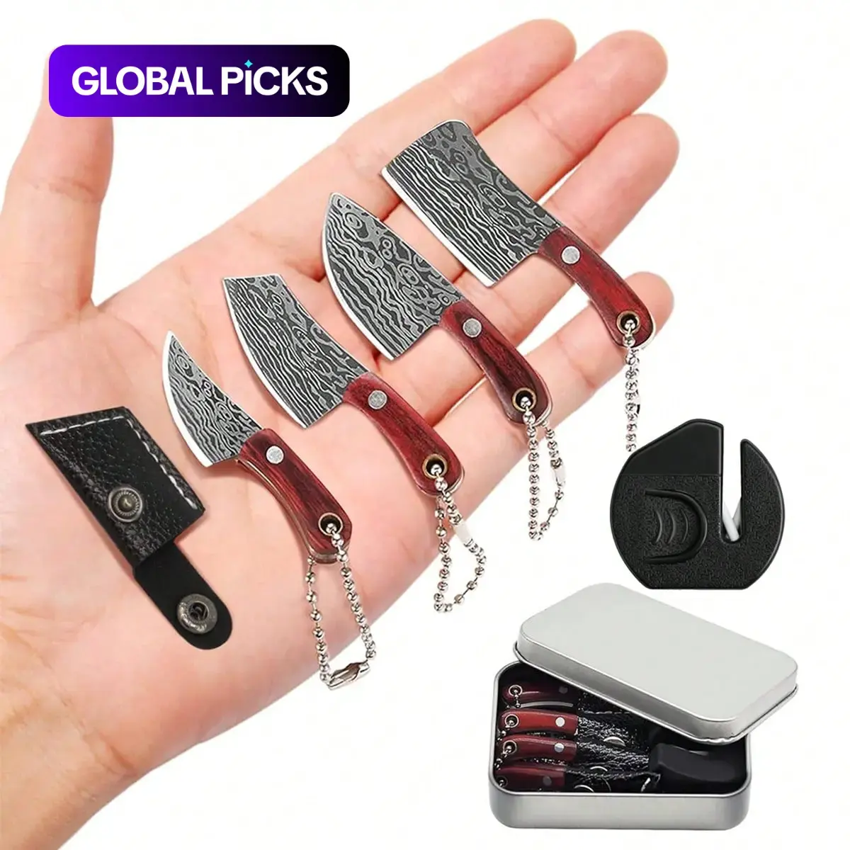 Mini Knife Set, 5 Counts/set Pocket Knife Set with Storage Box, Portable Knives for Outdoor Camping and Hiking, Outdoor Survival Tools, Outdoor Supplies #GLOBAL PICKS