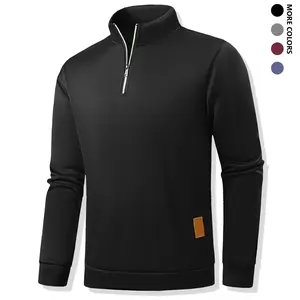 Men's Thermal Zip-Up Sweater - Half-Zip & Stand Collar Long Sleeve Sweaters,  Travel & Casual Attire - Ideal for Layering & Cold Weather - Fleece-Lined Casual Pullovers with Zipper Details, Suitable for All Seasons, Winter Sweater for Men