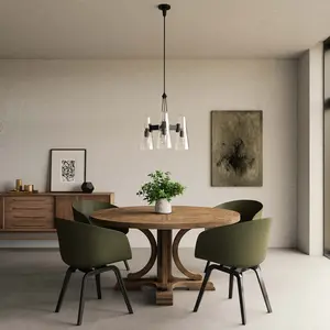 Modway Beacon 3-Light Pendant Light in Clear Black