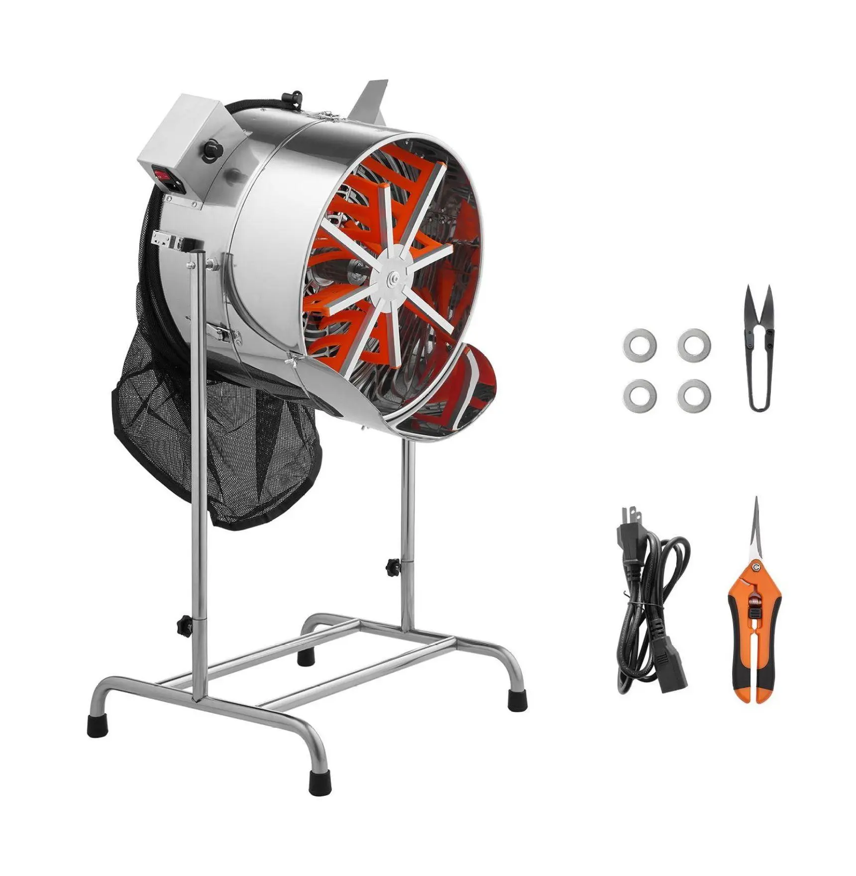 Electric Bud Trimmer 18 Inch, Leaf Trimmer with Stainless Steel Blades, Adjustable Speed, Hydroponic Trimming Machine with Collection Bag, Hand Pruner & Scissors With Bracket
