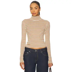 Free People x We The Free Good Good Turtle Stripe Top In Otter & Tea