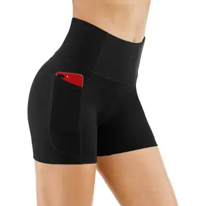 THE GYM PEOPLE High Waist Yoga Shorts for Women'S Tummy Control Fitness Athletic Workout Running Shorts with Deep Pockets THE GYM PEOPLE