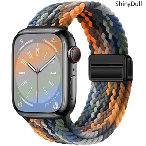 Braided Magnetic Buckle Apple Watch Band – Stretch Strap (38–49mm, Series & Ultra)