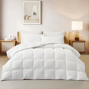 Bafode Goose Down Comforter - White Goose Feather Down Duvet Insert - Luxurious Bed Duvets & Down Comforters - All Season Fluffy Hotel Collection Comforter
