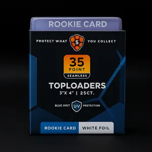 Shellz Rookie Card White Toploader | 3"x4" 35PT Rigid PVC Holder