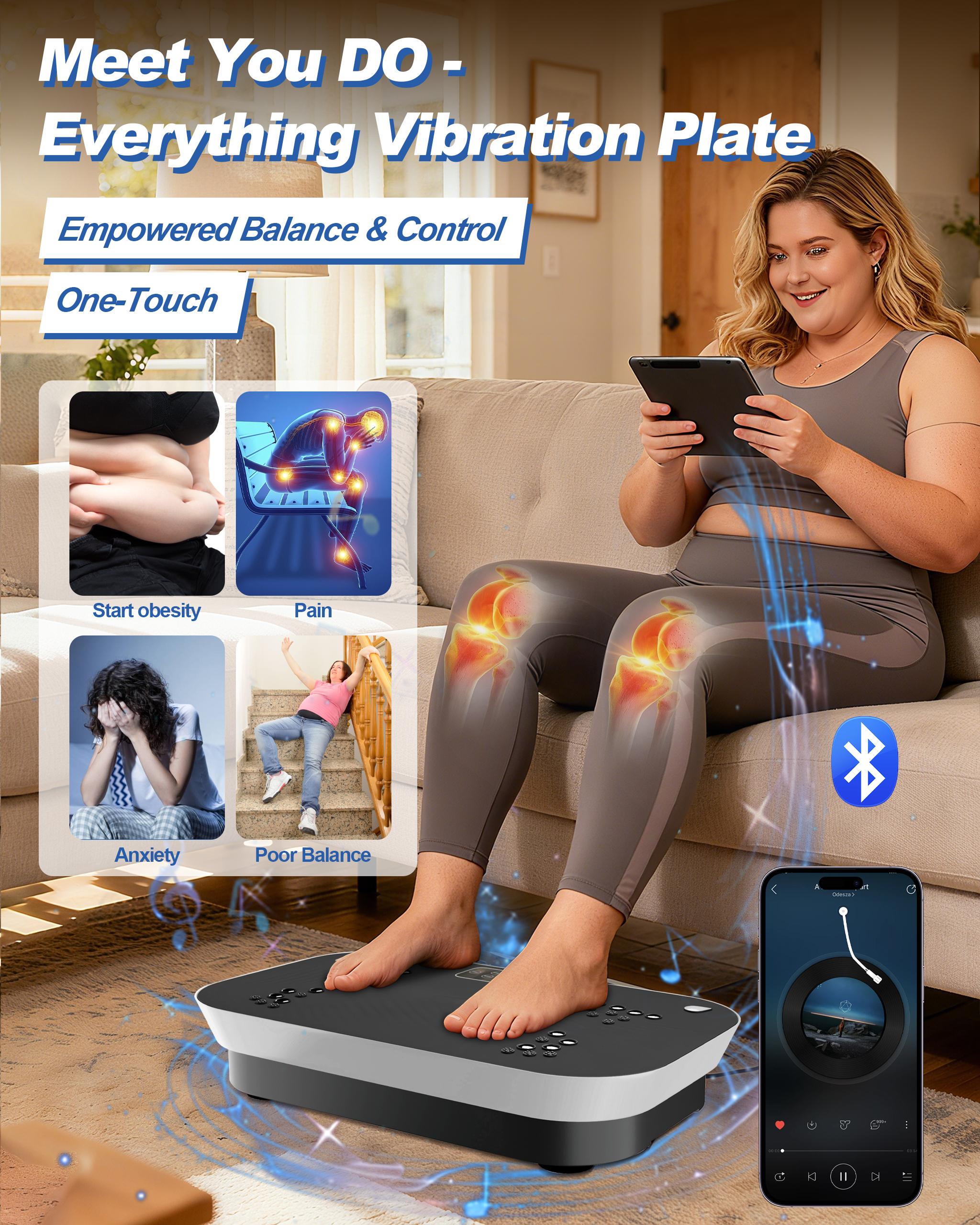 HopHorse 460LB 3D Vibration Board Plate Exercise Machine Whole Body Workout Portable Vibrate Fitness Platform,high quality gift