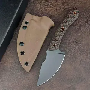 High Hardness Nomad Portable Fixed Blade Knives 8Cr13MoV Steel Hyena Brown G10 Handles Multi-purpose Tools for Outdoor Camping Hiking Knives