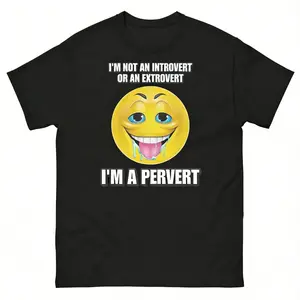 [100% Cotton] Unisex🛶 "I’m Not An Introvert Or An Extrovert I’m A Pervert" Funny Meme T-shirt, Viral Emoji Graphic Tee, Humorous Joke Shirt, Soft & Breathable Cotton, Oversized Streetwear, Casual Everyday Wear, Pre-Shrunk, Fits All Sizes😂😜
