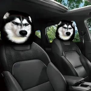 2-Pack Printed Car Headrest Covers, Elastic Fit, Lightweight & Washable, Ideal for Long Trips, Halloween Gift, Fashion Interior Decor