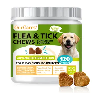 OurCares Natural Brewer's Yeast Dog Skin & Coat Soft Chew Treats, Chicken Flavor Flea & Tick Supplement - For All Life Stages,summervibes