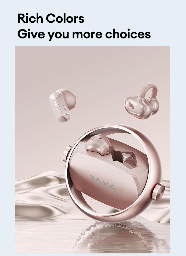 PAXA Ctbuds In-ear & clip-on 2-in-1 wireless Bluetooth Headphones, Bluetooth 6.0 ,Comfortable Wearing & IPX5 Waterproof Sports Earbuds for Work, Fitness ,Two earphones connected at the same time for uninterrupted listening ,Couple earphones