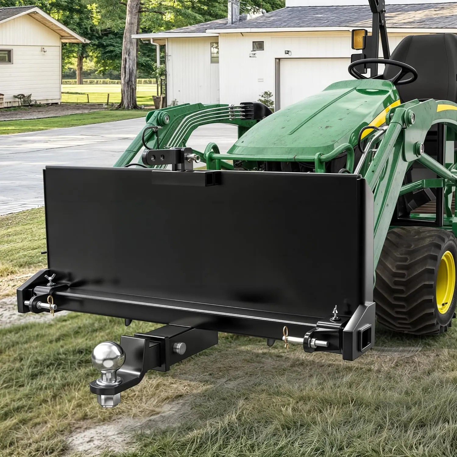 【fathersdaygift】OEDRO 3 Point Adapter Plate, Universal 5/16" 3 Point Attachment Adapter Skid Steer Plate with 2" Trailer Hitch Receiver, Adjustable Width Lift Arms from 8" to 43" for Tractor Loader