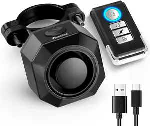 WSDCAM USB Rechargeable Bike Alarm with Remote, 110dB Loud Wireless Anti Theft Vibration Motion Sensor Vehicle Security Alarm System Waterproof Bicycle Trailer Motorcycle Alarm