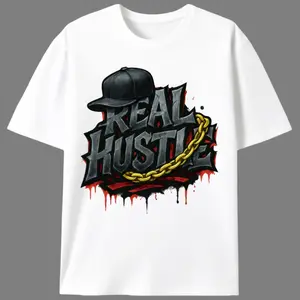 Real Hustle Hip-Hop Streetwear T-Shirt |   Unisex Motivational Graphic Tee |   Urban Hip-Hop Streetwear