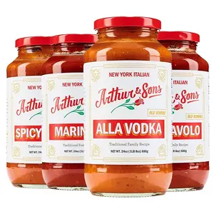 Arthur and Sons Variety Pack - Includes Fra Diavola Tomato Sauce, Marinara Sauce, Spicy Vodka Sauce and Alla Vodka Sauce - 4 Pack