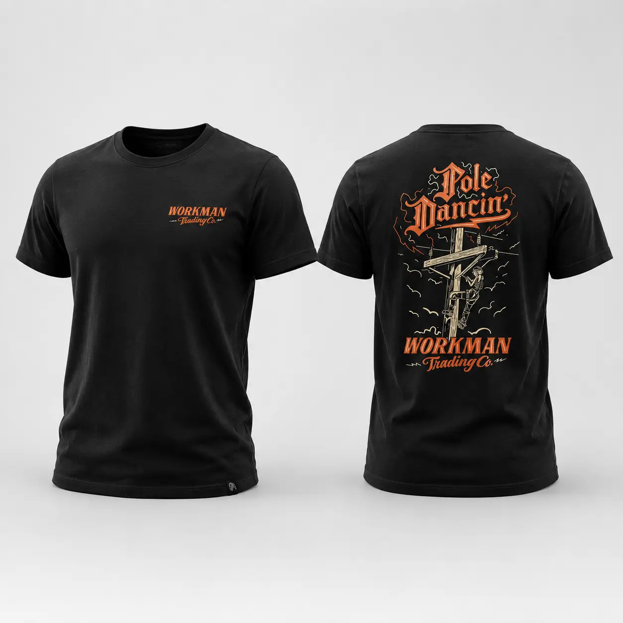 Pole Dancin’ Lineman T-Shirt, Funny Powerline Worker Graphic Tee, Electrician Utility Worker Shirt, Blue Collar Tradesman Gift for Men, Shirt for Men