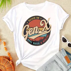 Womens Gen X Retro Graphic Tee |   Vintage "Raised on Home Movies & Records" Nostalgic T-Shirt country concert outfits cowboy carter merch western outfits shirts women vintage graphic tees casual outfits women women's graphic tees graphic tees women
