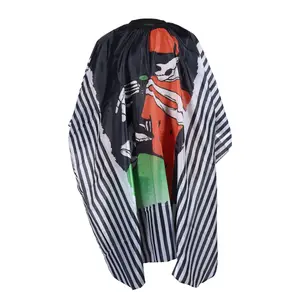 VOCOSTE Skull Pattern Hairdressing Cape for Barber Shop 62.99"x55.12" Red Green 1 Pc