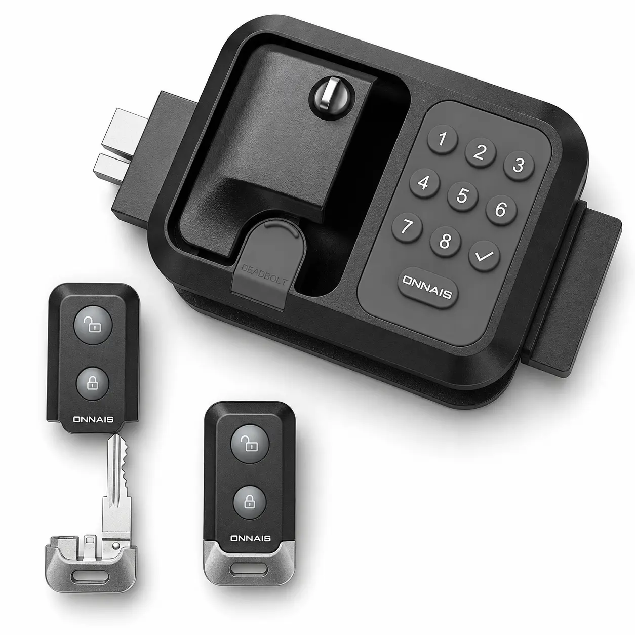 ONNAIS Guard SE W007 Secure Keyless RV Door Lock - Full-Metal Electronic Replacement Handle with Backlit Keypad, 2 Remote Fobs, Backup Keys for Right-Hinged Travel Trailers, Fifth Wheels, Campers (Keyless Access Included), Key & Keypad