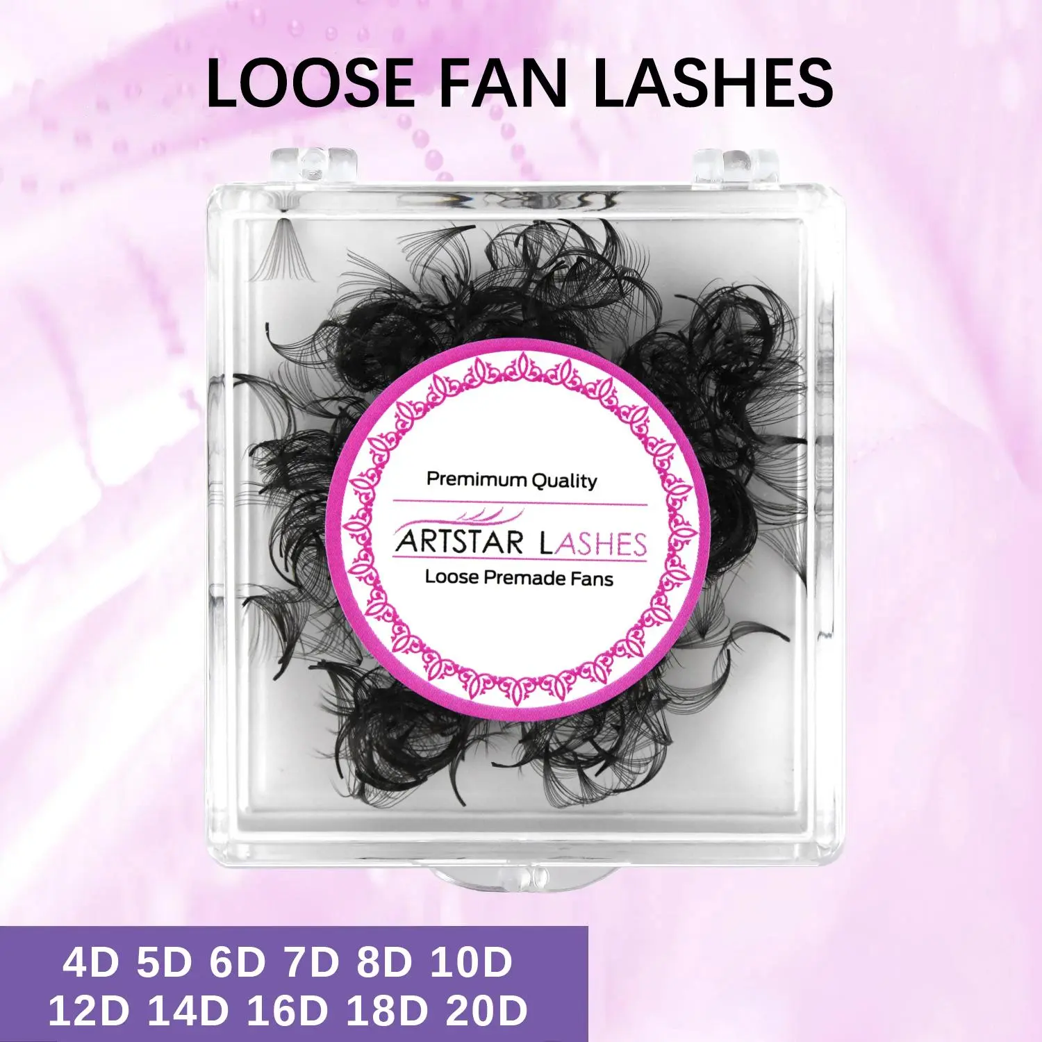 ARTSTAR 500 Fans Loose Fan Eyelash Extensions 4D to 20D Pointy Base Premade Volume Fans Long Stem Professional  Lashes 2026 New