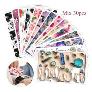 Random 30pcs Cartoon Bank Card Stickers for DIY Craft