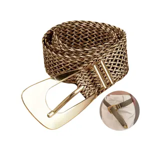 Handmade Women's Belt with Irregular Metal Buckle, Perfect for Parties and Daily Wear, Stylish Waist Accessory