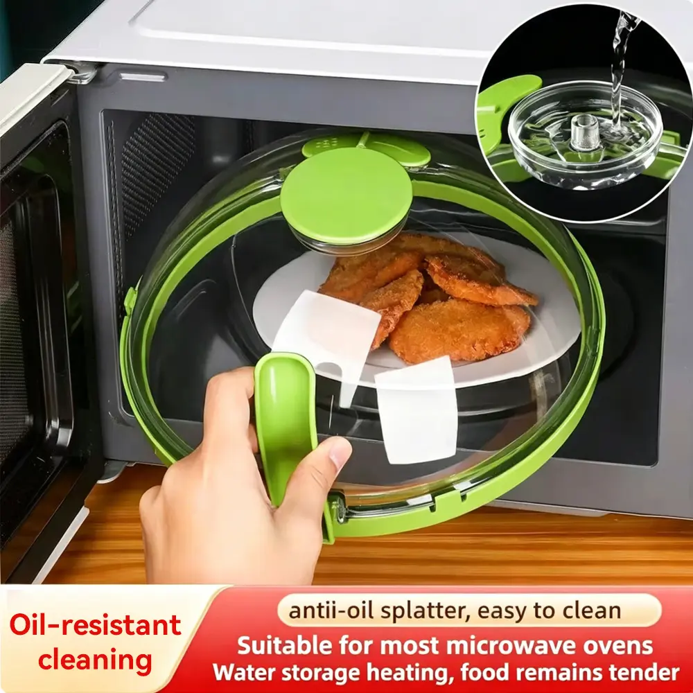 【Summervibes】Microwave Splatter Cover with Handle, Reusable Microwave Lid for Food, Modern Kitchen Utensils, Kitchen Gadgets, Kitchen Accessories