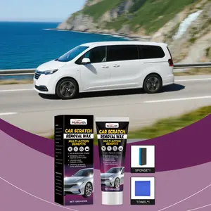 Car Scratch Remover Wax, Universal Premium Polishing Compound for Deep Scratches, 4 fl oz (120 ML), with Sponge and Cloth,White,scratch removal wax