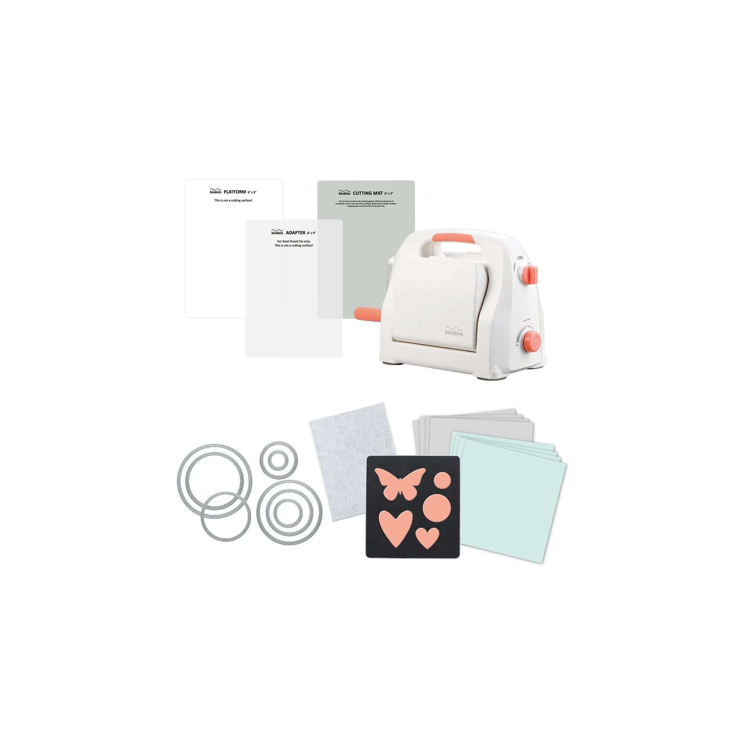Bira Craft Adjustable Die Cutting & Embossing Machine STARTER KIT, Feeding Slot 6-1/4" for 6" Paper and Other Materials.