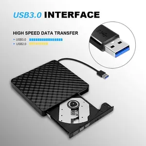 External CD/DVD Drive, Low Noise Thin Portable CD/DVD±r/rw Drive, Compatible with Laptops Desktops and MAC Os