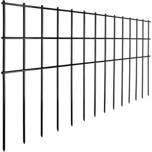 Garden Fencing Animal Barrier 25 ft(L)15 in(H), 10 Panels No Dig Underground Critter Barrier for Decks, Small or Medium Pet Dog Digging Fence, Rust-Proof Metal Stakes