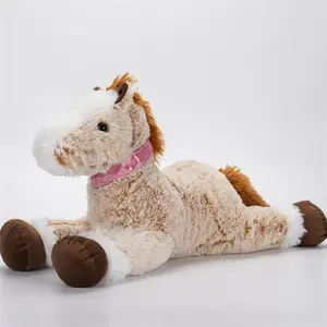 56/90/120CM High Quality Lifelike Fluffy Horse Plush Toys Soft Comfy Cute Lie Prone Horse Doll Appease Doll Funny Birthday Gift