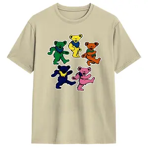 Women's Grateful Dead Short-Sleeve Cotton T-Shirt - Casual Round Neck, Steal Your Face Print, Psychedelic Tour Energy Graphic, TikTok Fit