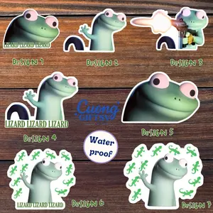 Lizard Meme Sticker, Funny Lizard Lizard Lizard TikTok Trend Sticker, Waterproof Vinyl Sticker for Laptop, Viral Magnet, Trending TikTok