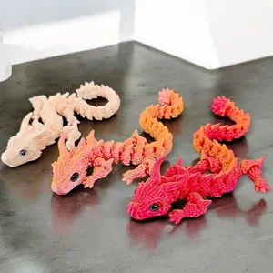 Simulated Eye 3D Printed Dragon All-in-one Molding Chinese Dragon 3D Printed Diceratops Dragon Rotatable Flexible