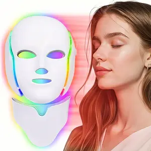 Facial Red Light, 7-Color LED Facial Mask Therapy, At-Home LED Facial Mask Therapy, Blue And Red Light Mask for The Face