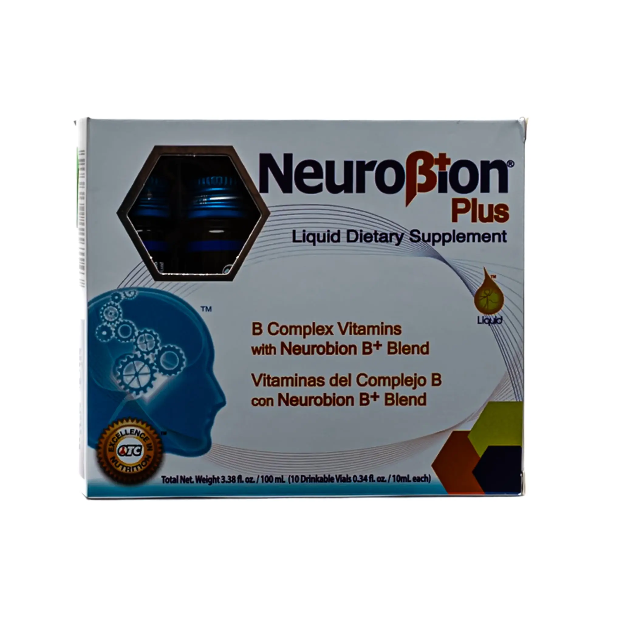 Liquid Neuro Plus Dietary Healthcare Supplement - B Complex Vitamins, Neuro B+ Blend, B12, Focus, Multi-Nutrient, Vitality, Water-Soluble Vitamins Supplements, 10x10mL Drinkable Vials for Energy & Nerve Health, Fitness Support, B12 Vitamins Supplements