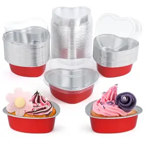 20 Pack Disposable Cups with Lids, Mini Baking Cups, Caramel Pudding Cups, Dessert Cheesecake Molds, Party Cake Box Containers