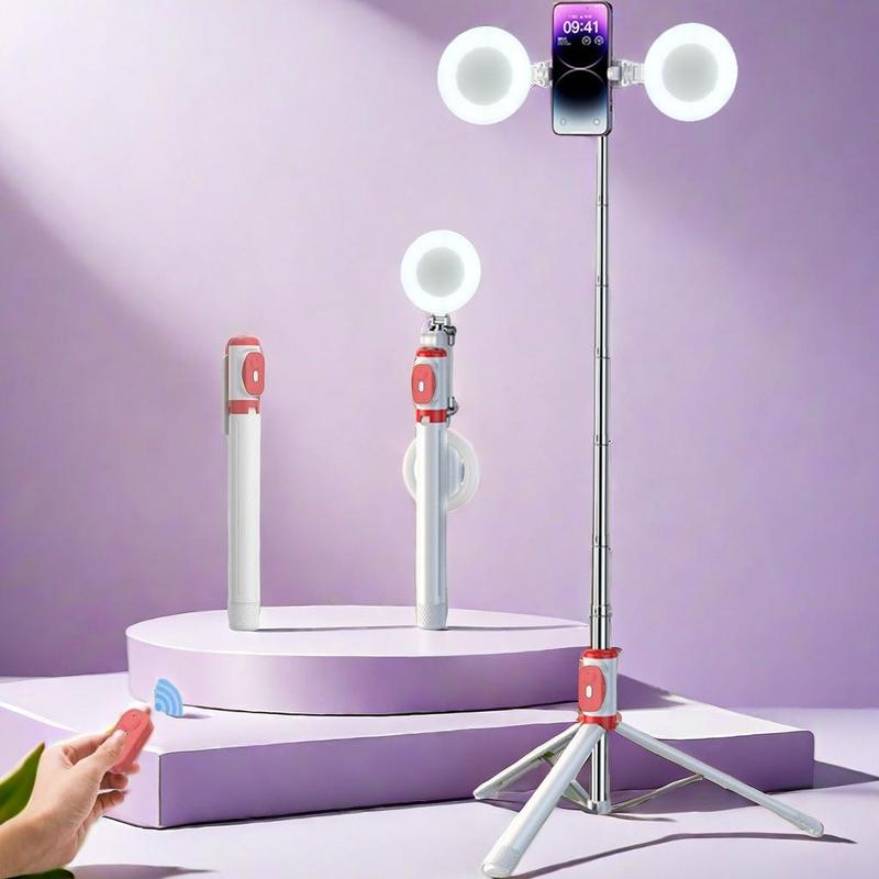 67" Multifunctional Wireless Selfie Stick with 2pcs Light, Portable Selfie Tripod with Remote Control, Universal Portable Selfie Stick for Phone2026