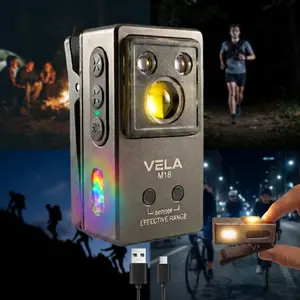 Mini EDC Flashlight (270lm/80m Beam), Aluminum Alloy LED Torch with Magnetic Clip, 5 Light Sources (White/Red/Blue/UV/RGB), USB-C Rechargeable, IPX4 Waterproof Clip-on Light