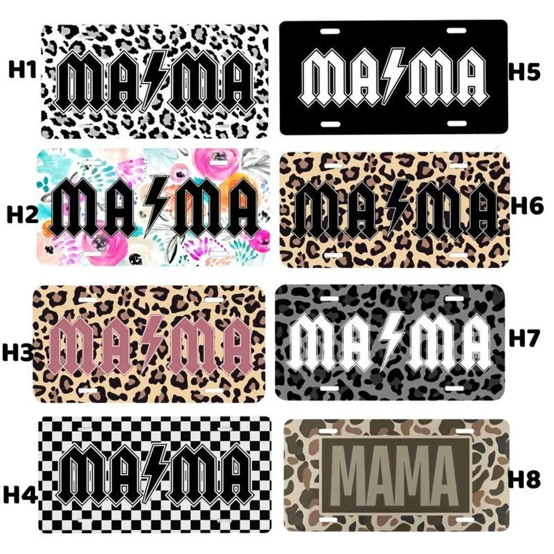 Vintage Mama Camo Aluminum License Plate - Woodland Car Tag
