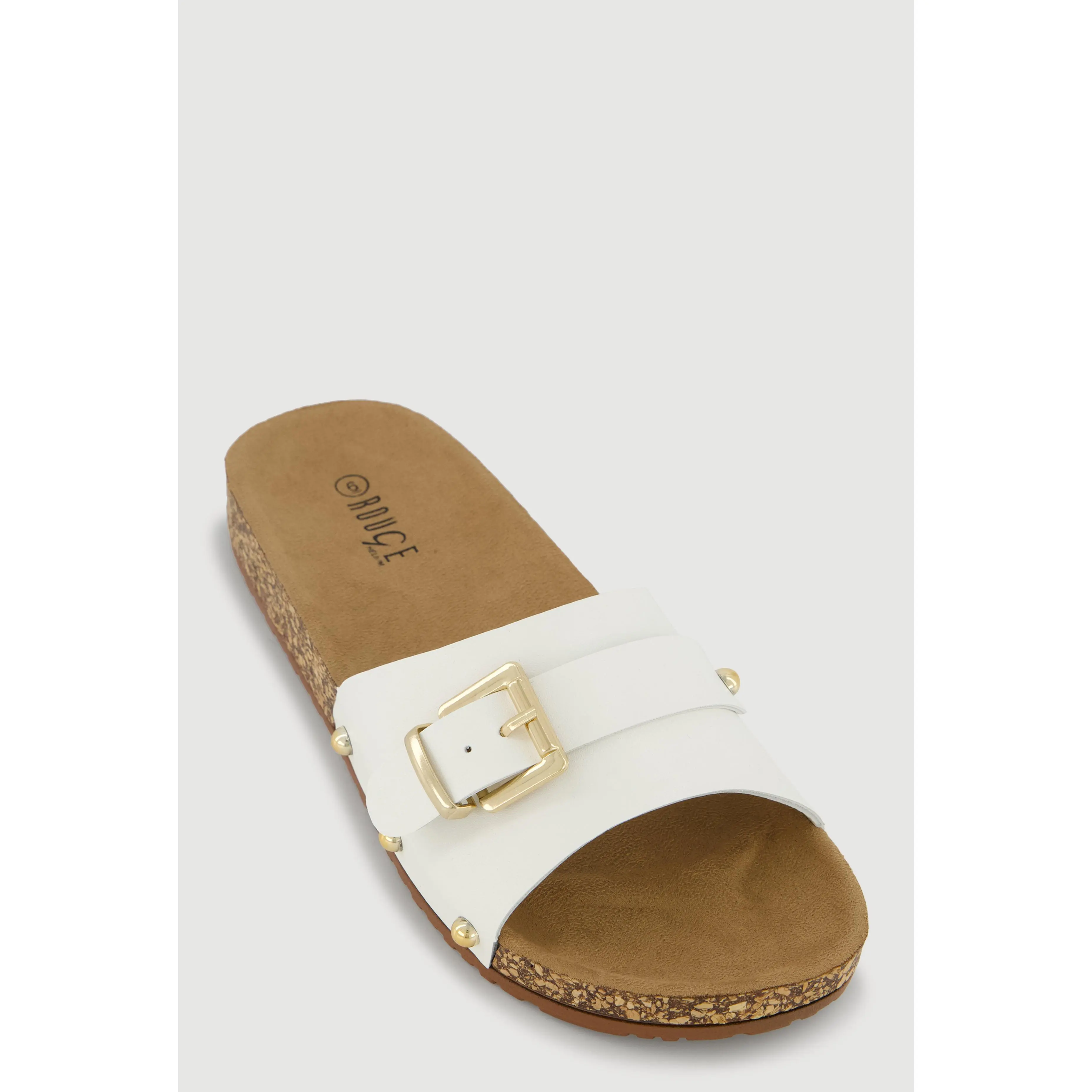 Buckle Detail Band Slide Sandals